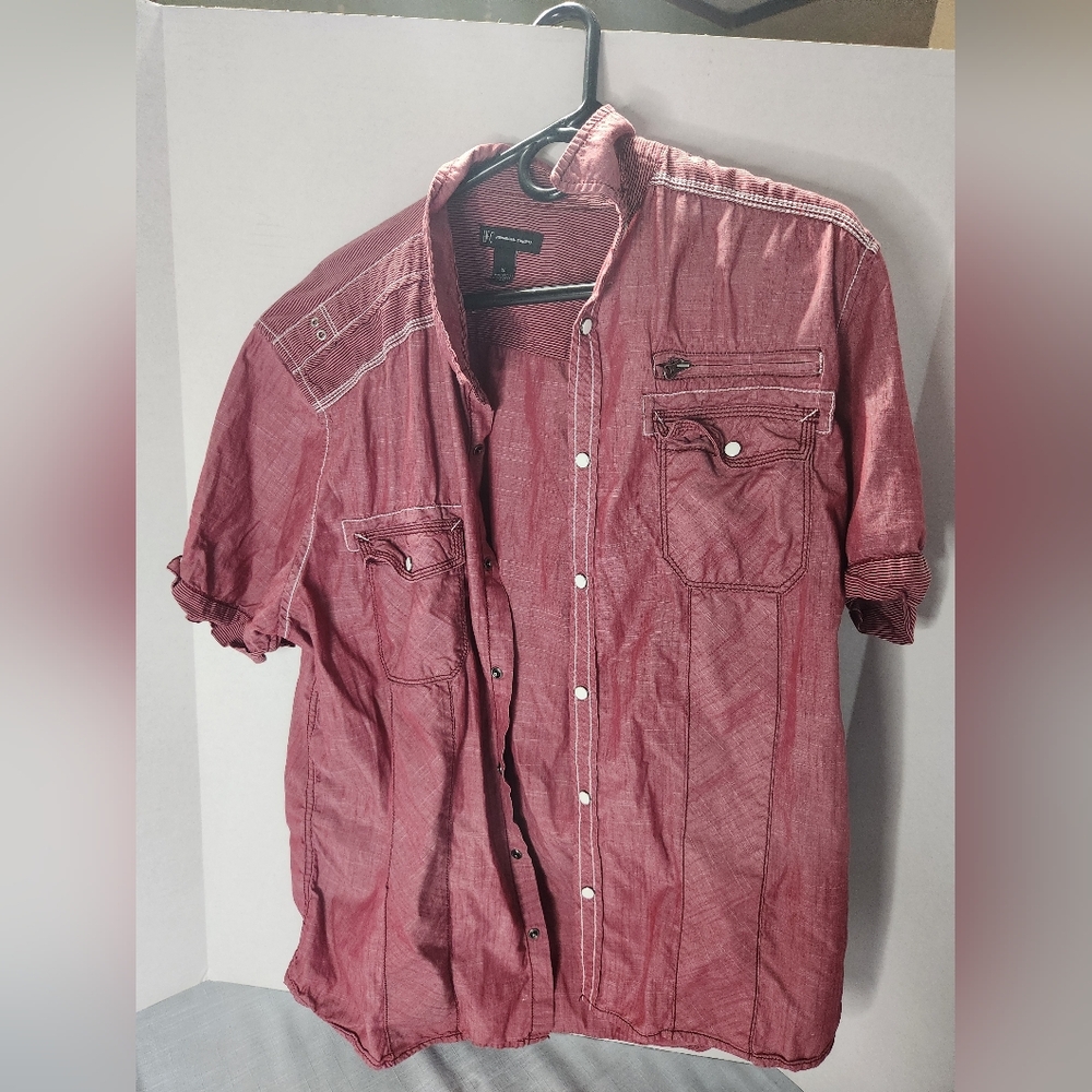 INC International Concepts Men's Burgundy Button-Down Shirt
